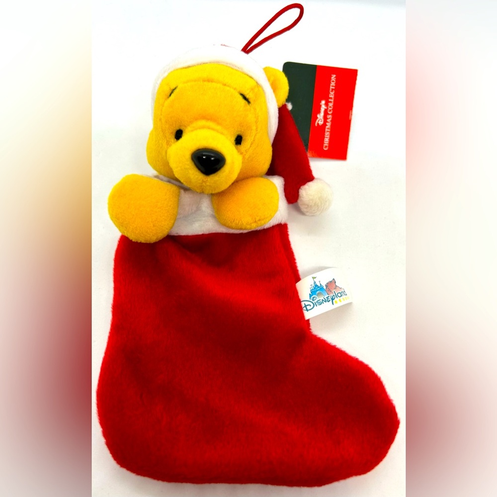 Vintage Disneyland Winnie the Pooh Plush Christmas Stockings, Set of 5, NWT.